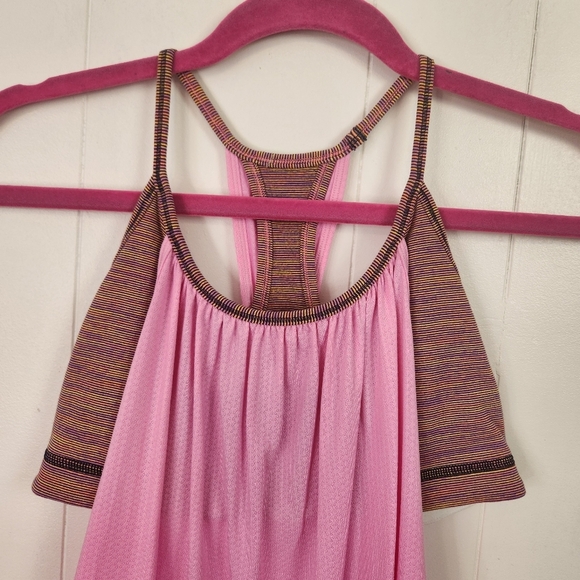 Lululemon No Limits Bra Tank Top Racerback Pink Wee Stripe Size 6 Gym Yoga - Picture 4 of 5